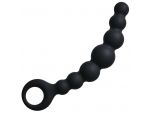 Чёрная упругая анальная цепочка Flexible Wand - 18 см. #56907