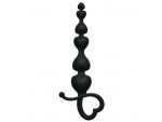 Чёрная анальная цепочка Begginers Beads - 18 см. #56968