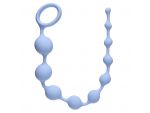 Голубая анальная цепочка Long Pleasure Chain - 35 см.