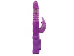 Фиолетовый вибромассажер с клиторальной стимуляцией BunnyTron Petite Thruster Vibe - 25 см. #59551