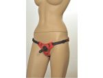 Красно-черные трусики с плугом Kanikule Strap-on Harness Anatomic Thong #60332