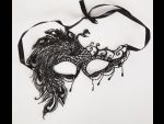 Карнавальная кружевная маска с жар-птицей #60600