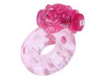 Розовое эрекционное виброкольцо "Медвежонок" #60629