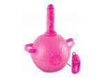 Розовый надувной мяч с вибронасадкой Vibrating Mini Sex Ball - 15,2 см. #61477