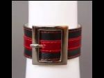 Чёрно-красный браслет с квадратной пряжкой #62541