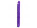Двухголовый фиолетовый фаллоимитатор Double Dillio - 30,5 см. #64853