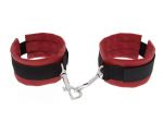 Красно-чёрные полиуретановые наручники Luxurious Handcuffs #65298