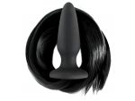 Чёрная анальная пробка с черным хвостом Filly Tails Black #66962