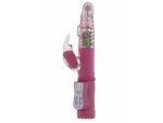 Розовый вибратор Vibrating Rabbit с клиторальным отростком - 22 см. #80157