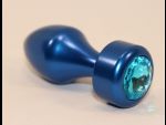 Синяя анальная пробка с голубым кристаллом - 7,8 см. #80508