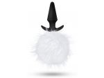 Силиконовая анальная пробка с белым заячьим хвостом Fur Pom Pom - 12,7 см. #83129