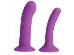 Набор из 2 фиолетовых насадок для пояса харнесс Incurve Silicone G-spot Duo Dildo Set #83718