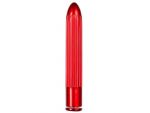 Красный классический вибратор с ребрышками METALLIX BELICOSO RIBBED VIBRATOR - 11,5 см. #84888