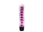 Прозрачно-розовой вибратор с пупырышками - 17,5 см. #88988