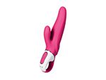 Ярко-розовый вибратор  Satisfyer Mr. Rabbit с клиторальным отростком - 22,1 см. #93989